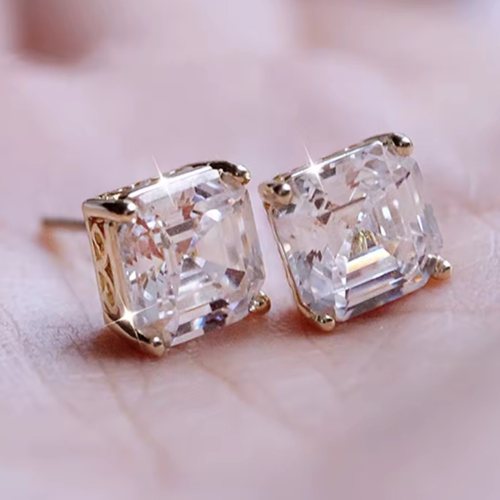 Sterling Silver Stud Moissanite Earrings
